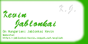 kevin jablonkai business card